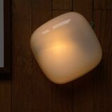 Ceiling light or square wall lamp 20 cm white opal glass