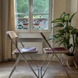 Pair of "Plia" caned chairs by Giancarlo Piretti
