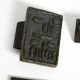 A set of solid 1970s Brutalist pull handles with letter slot and doorbell