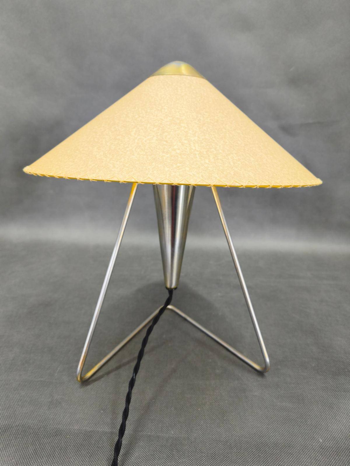 Helena Frantová Table Lamp, Chrome and Paper Shade, Czechoslovakia 1960s