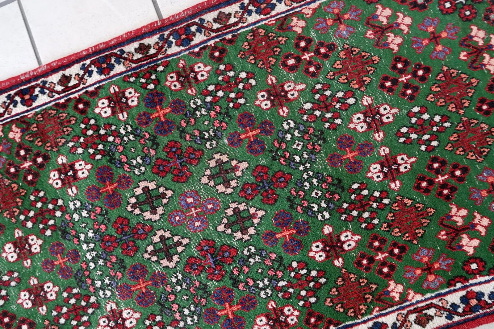 Handmade antique Persian Joshagan runner 1.8' x 4.8' (57cm x 149cm) 1930s