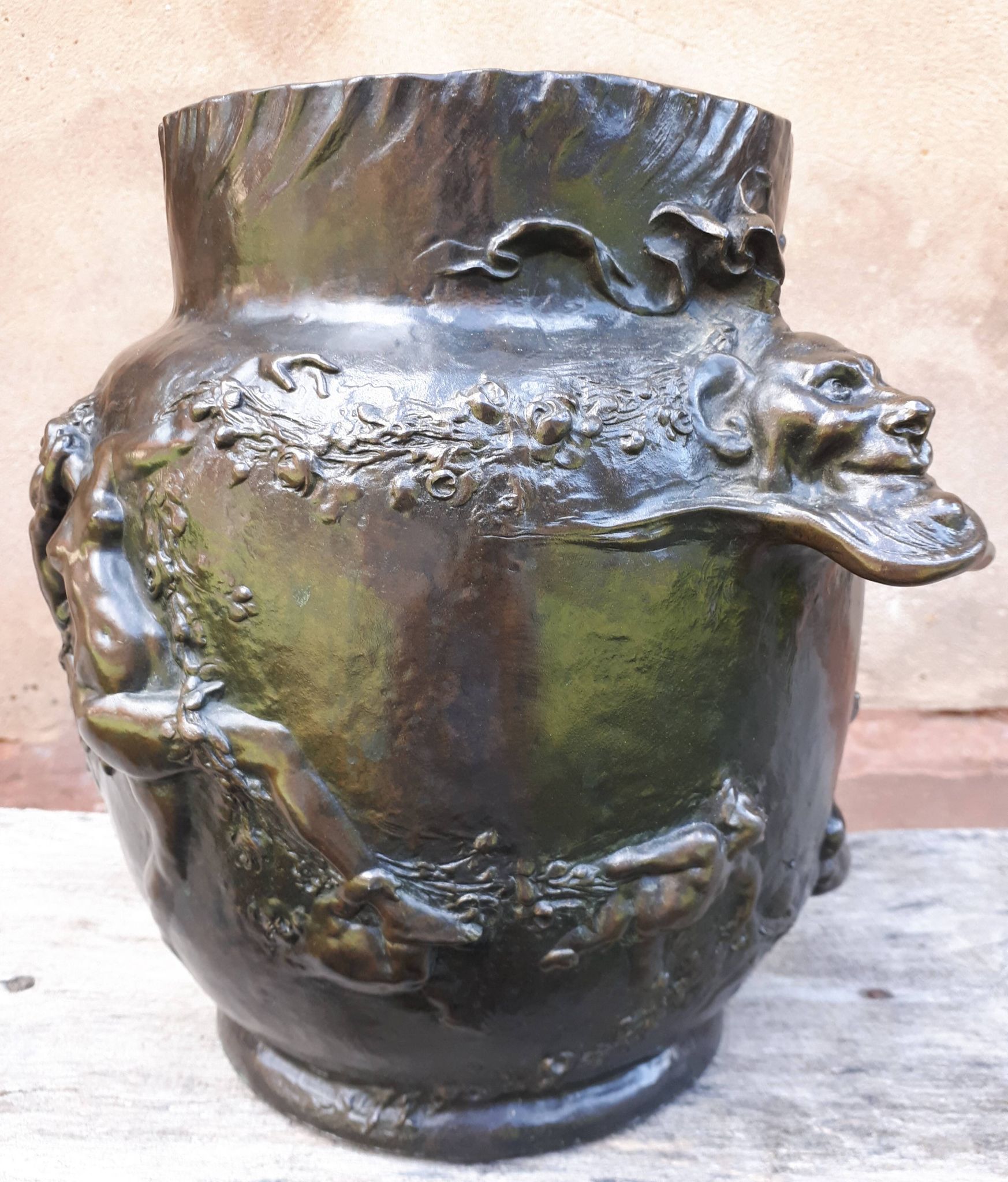 Art Nouveau Bronze Planter, by Joseph Chéret