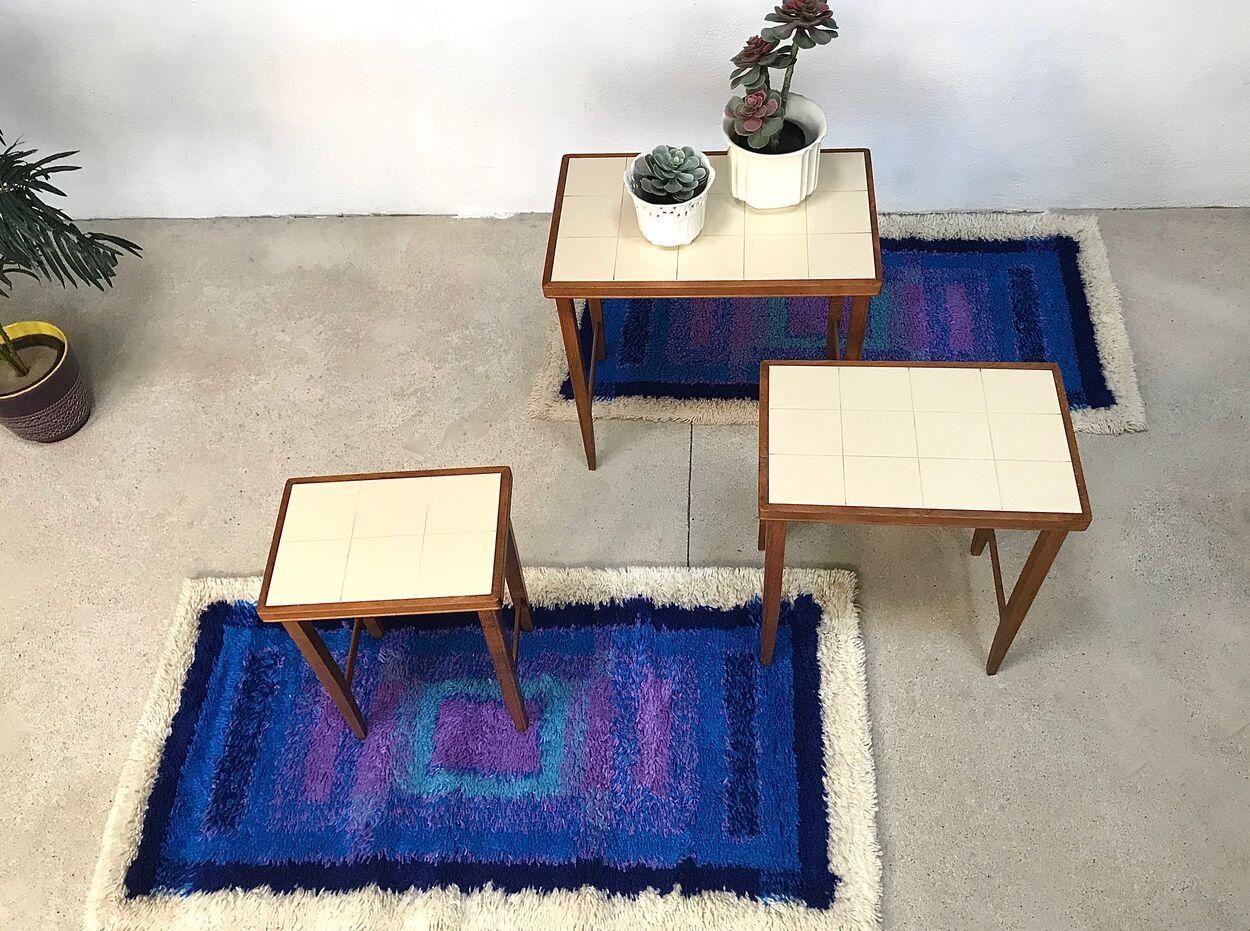 Modern abstract graphic rugs from Gilde, Germany 1960s, Set of 2