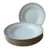 Set of 6 old hollow porcelain plates