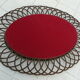 Miroir en rotin ovale 48x36.5 années 60 - 70