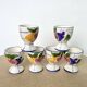 6 vintage earthenware egg cups