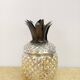 Vintage glass pineapple bonbonnière with eglomisé.