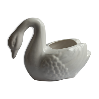 Cache pot vintage white swan 21 cm