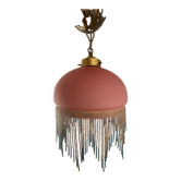 Lustre opaline et perles années 60