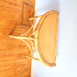 Half-moon rattan console