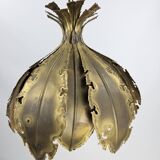 Svend Aage Holm Sørensen hanging lamp copper leaves brutalist