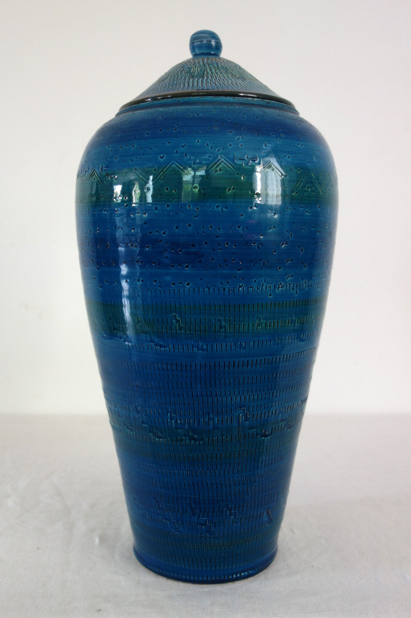 Vase couvert céramique style Bitossi, Italie années 70