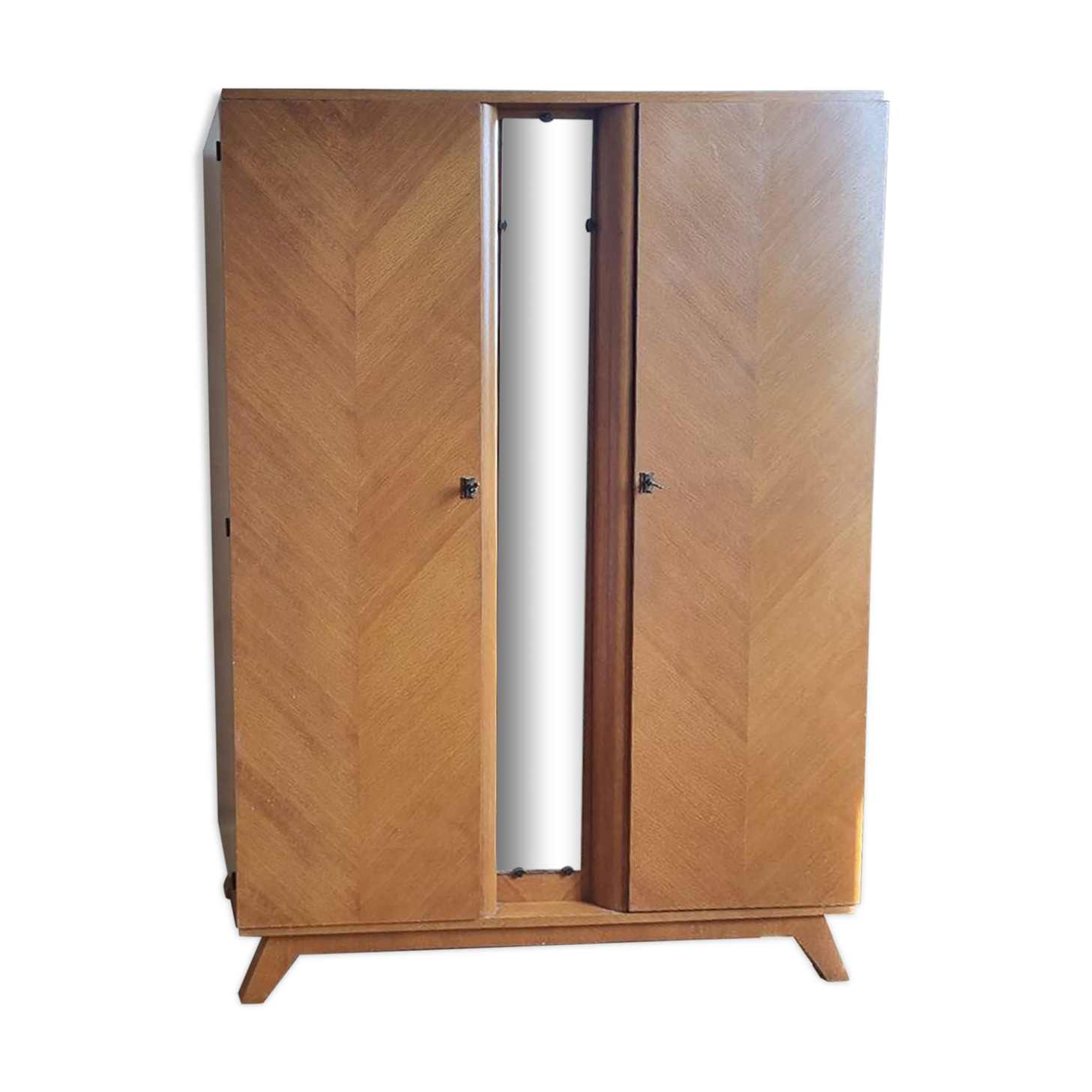 Wooden wardrobe, shelves, vintage, 60s