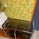 Vintage 70s chrome and smoked glass console