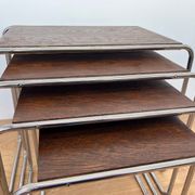 Rare Bauhaus chrome Nesting Tables B9, Marcel Breuer-Thonet License Mucke M