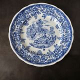 Set de 15 assiettes plates à motifs anglais Lunéville