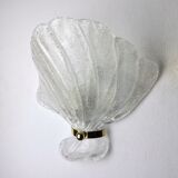 Shell wall lamp, murano glass, italy, 1970