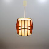 Suspension rhodoïde et bois, cocoon vintage, 1960