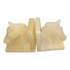 Pair of horse bookends in alabaster, 20th century period