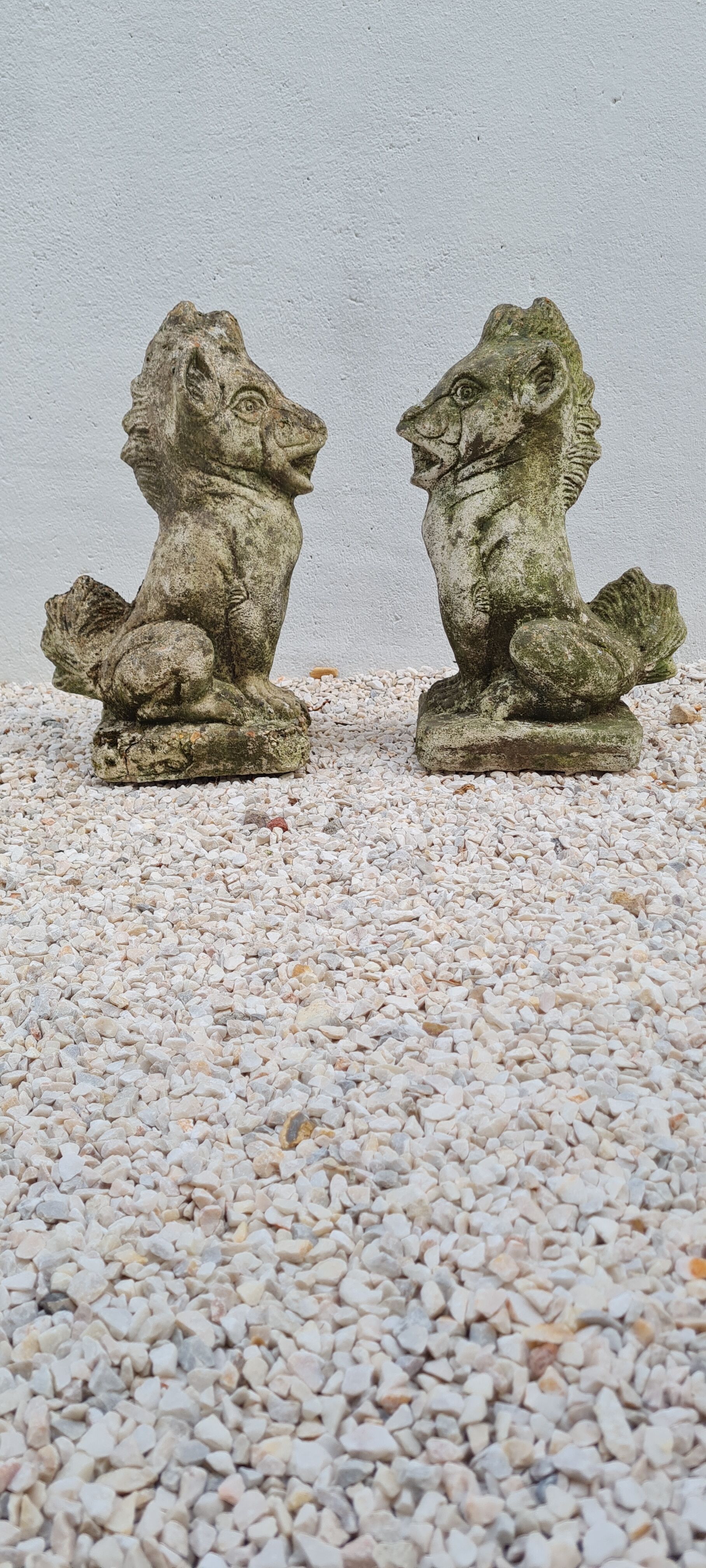 Reconstructed stone garden statues