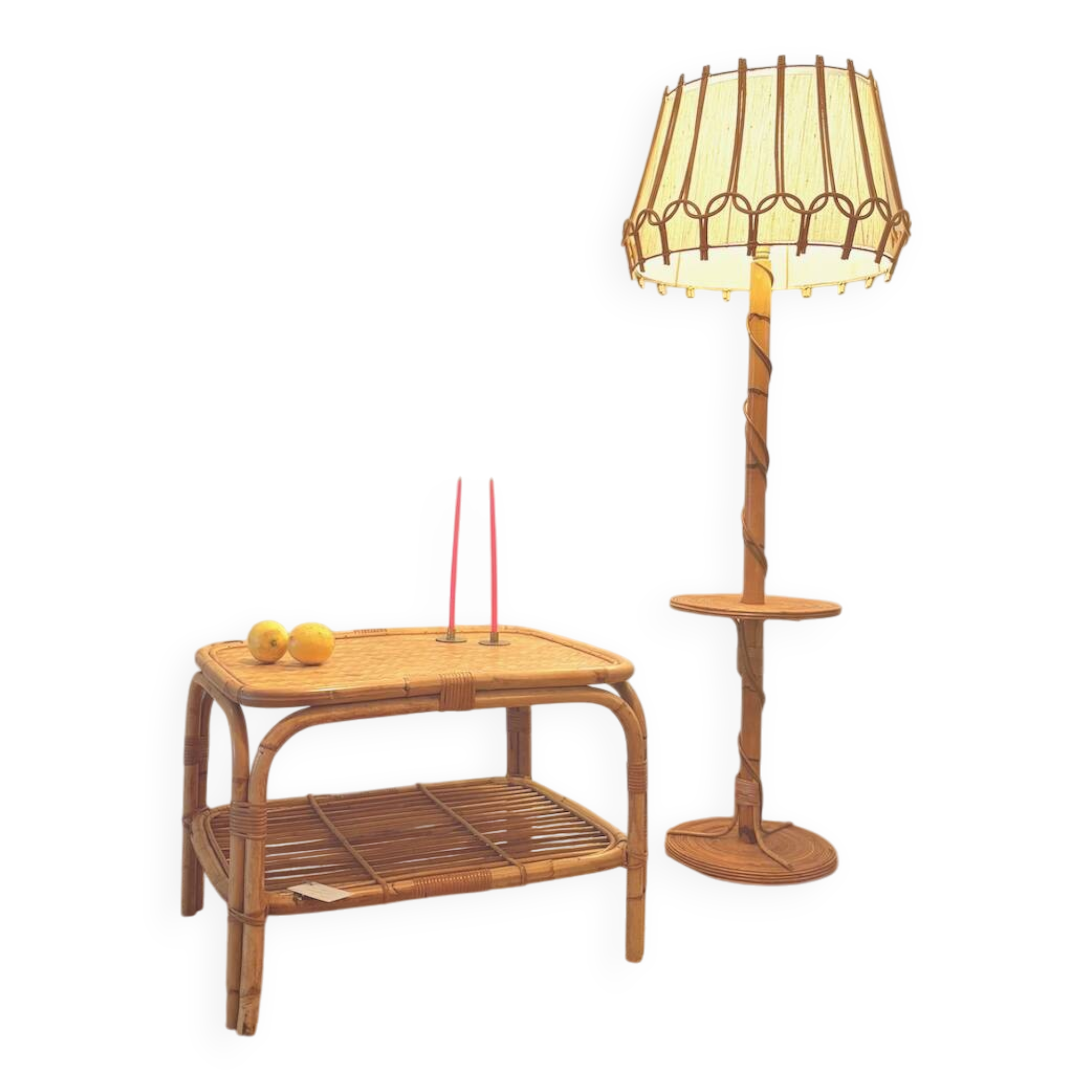 Vintage rattan coffee table