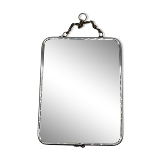 Miroir de barbier chromé avec verre biseauté • Années 60