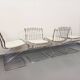 Set of 4 vintage Italian chairs by Gastone Rinaldi in chrome metal.