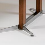 Vintage rosewood and brushed metal coffee table, 1960s