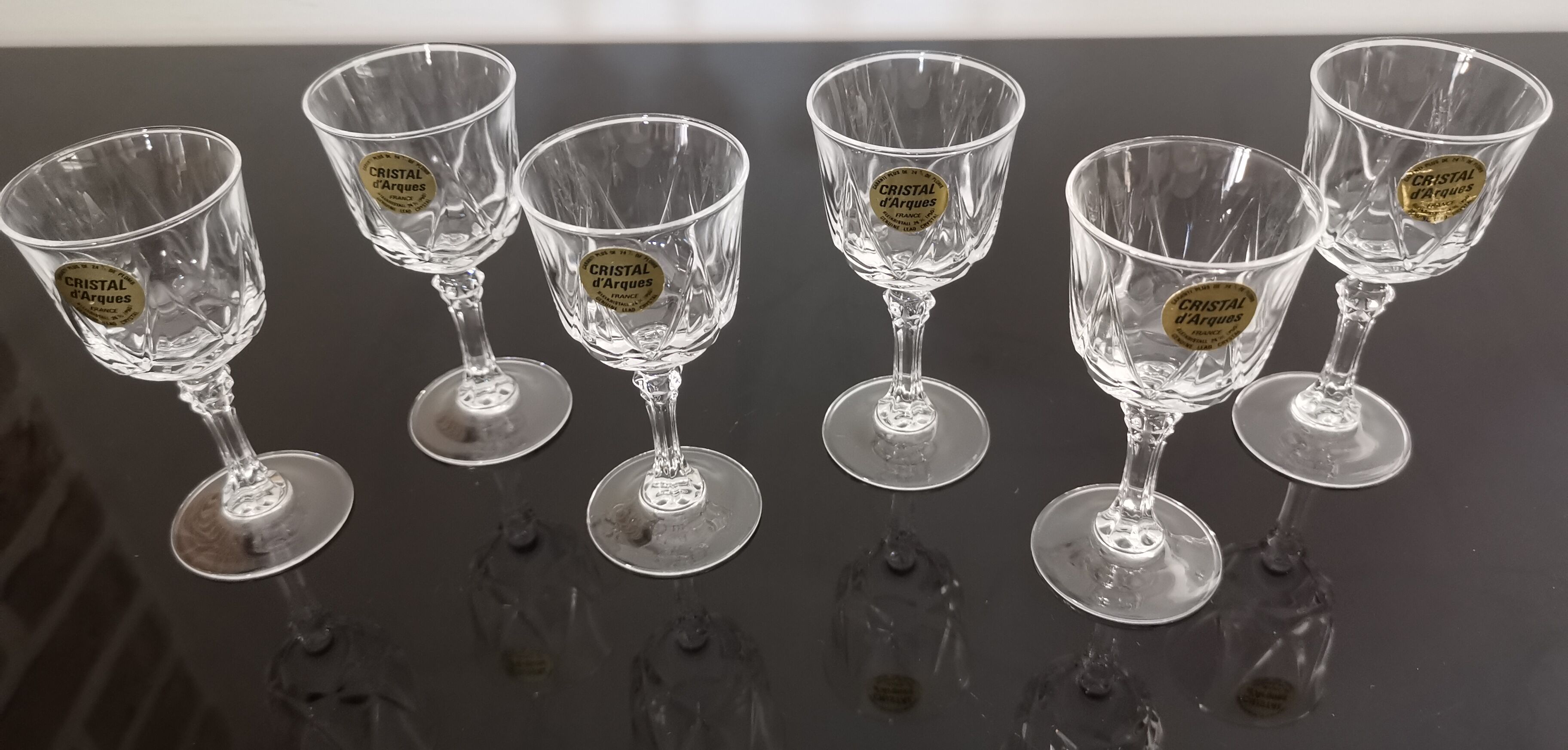 Set of 6 liqueur glasses Cristal d'Arques model Auteuil