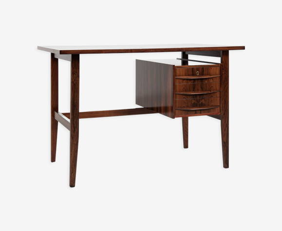 Bureau compact danois du milieu du siècle avec 3 tiroirs en palissandre des années 1960