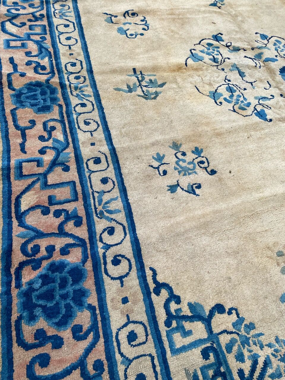 Tapis ancien chinois pékin fait main 194x260 cm