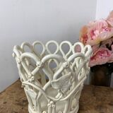 Openwork earthenware basket