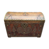 Wooden box and antique leather