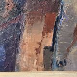 Vintage Modernist Swedish School Abstract Oil Painting