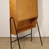 Vintage 1960s wooden secretary with metal legs.
