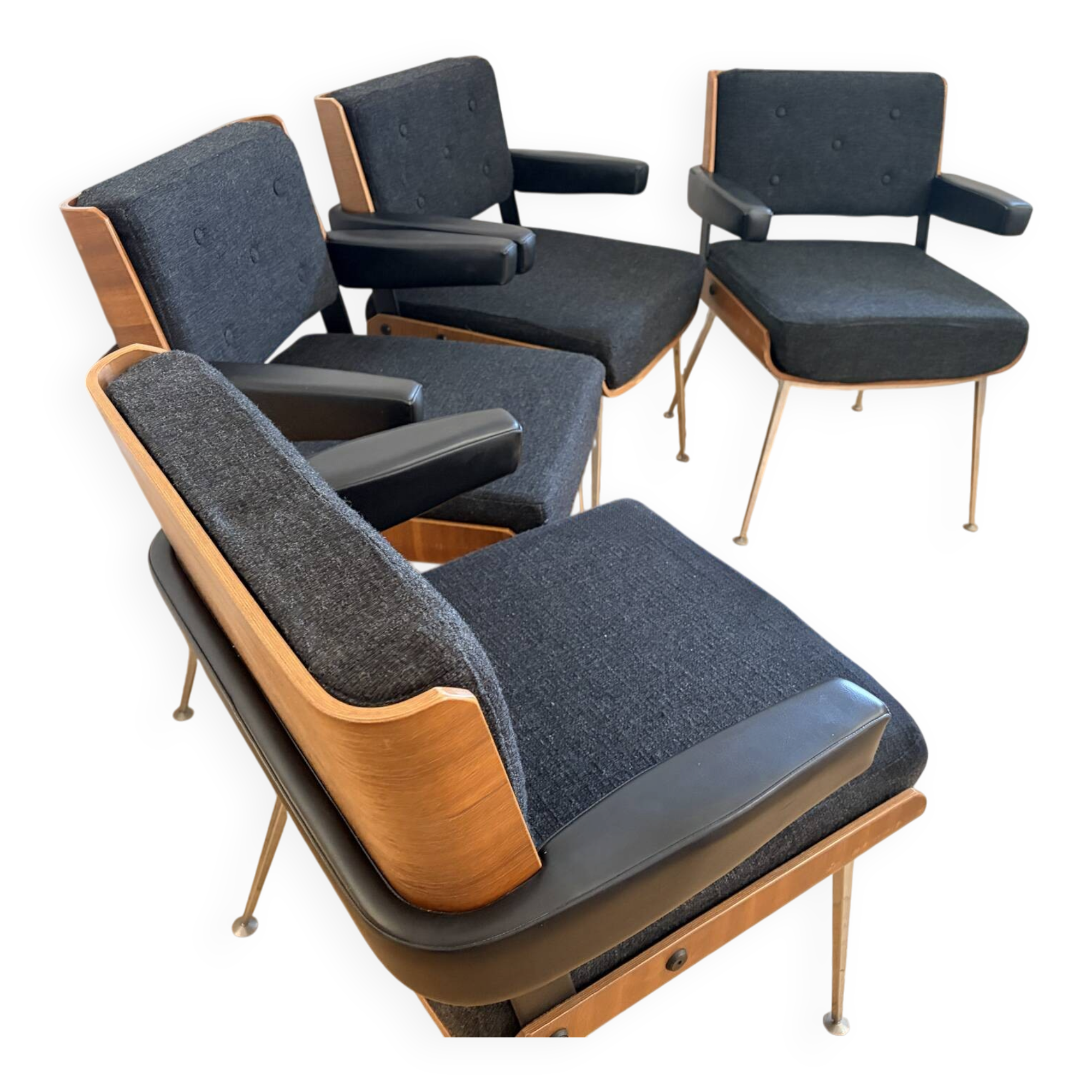 4 armchairs by Alain Richard from the 1970s.