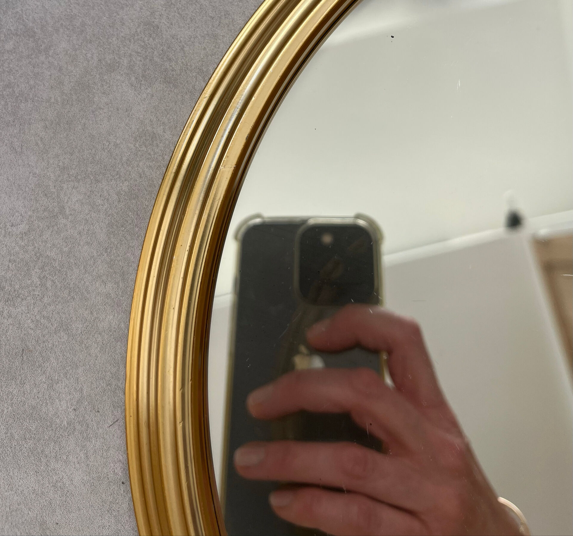 Plateau miroir rond et doré