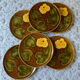Set of 6 vintage Sarreguemines barbotine dessert plates