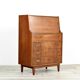 Bureau/armoire vintage en teck de style danois Jentique du milieu du sigle