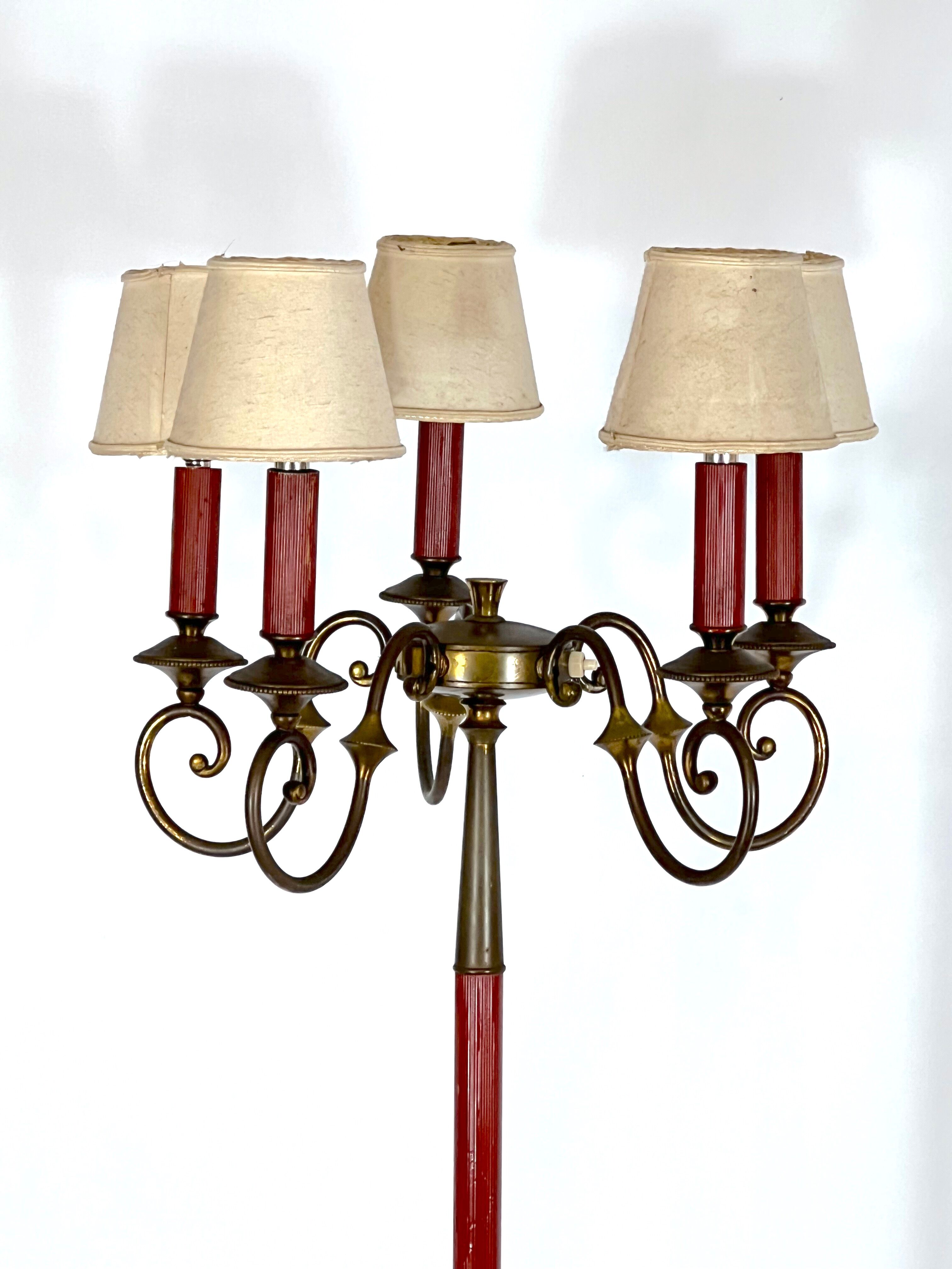 Arredoluce Monza, brass floor lamp from 50s