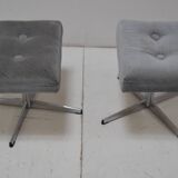 A pair of swivel stools, Tabourets or footstools, Czechoslovakia, 1970s.