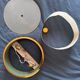 Lunel ceiling light / Porthole / Brass, perforated metal and glass
