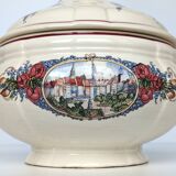 Earthenware tureen from sarreguemines obernai model illustrated by henri loux
