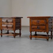 Tables de nuit espagnoles en noyer - Espagne années 1900