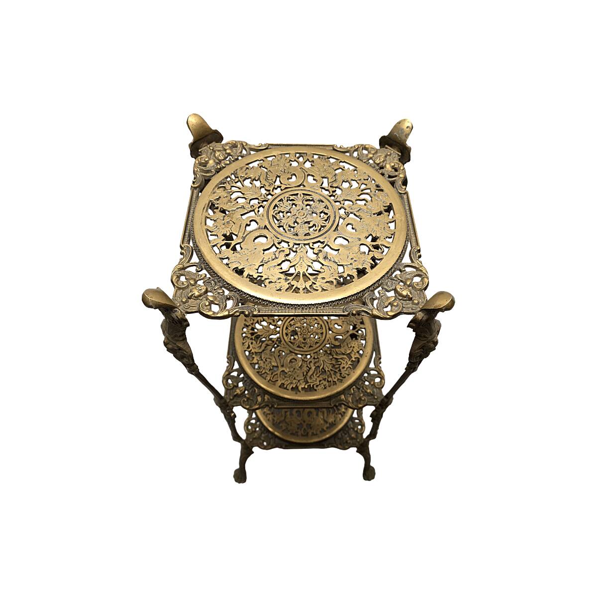 French Art Nouveau Style Brass Plant Stand, 1960/70s