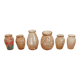 Set of 6 bulb or hyacinth vases in pink molded glass