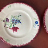 6 dessert plates decorated with field flowers