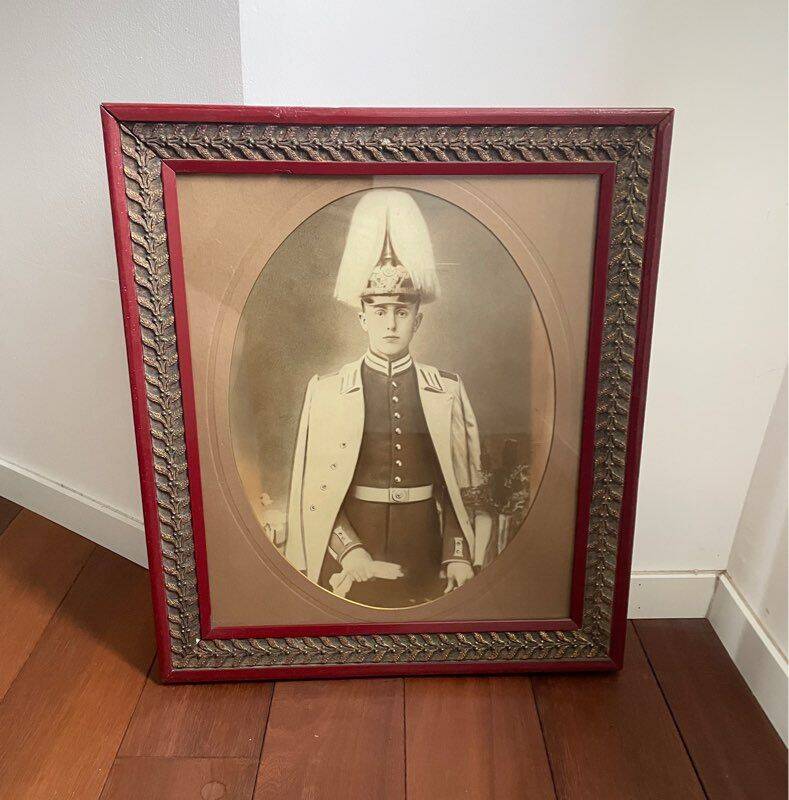 Old photo of an Alsatian soldier in the Prussian Imperial Guard