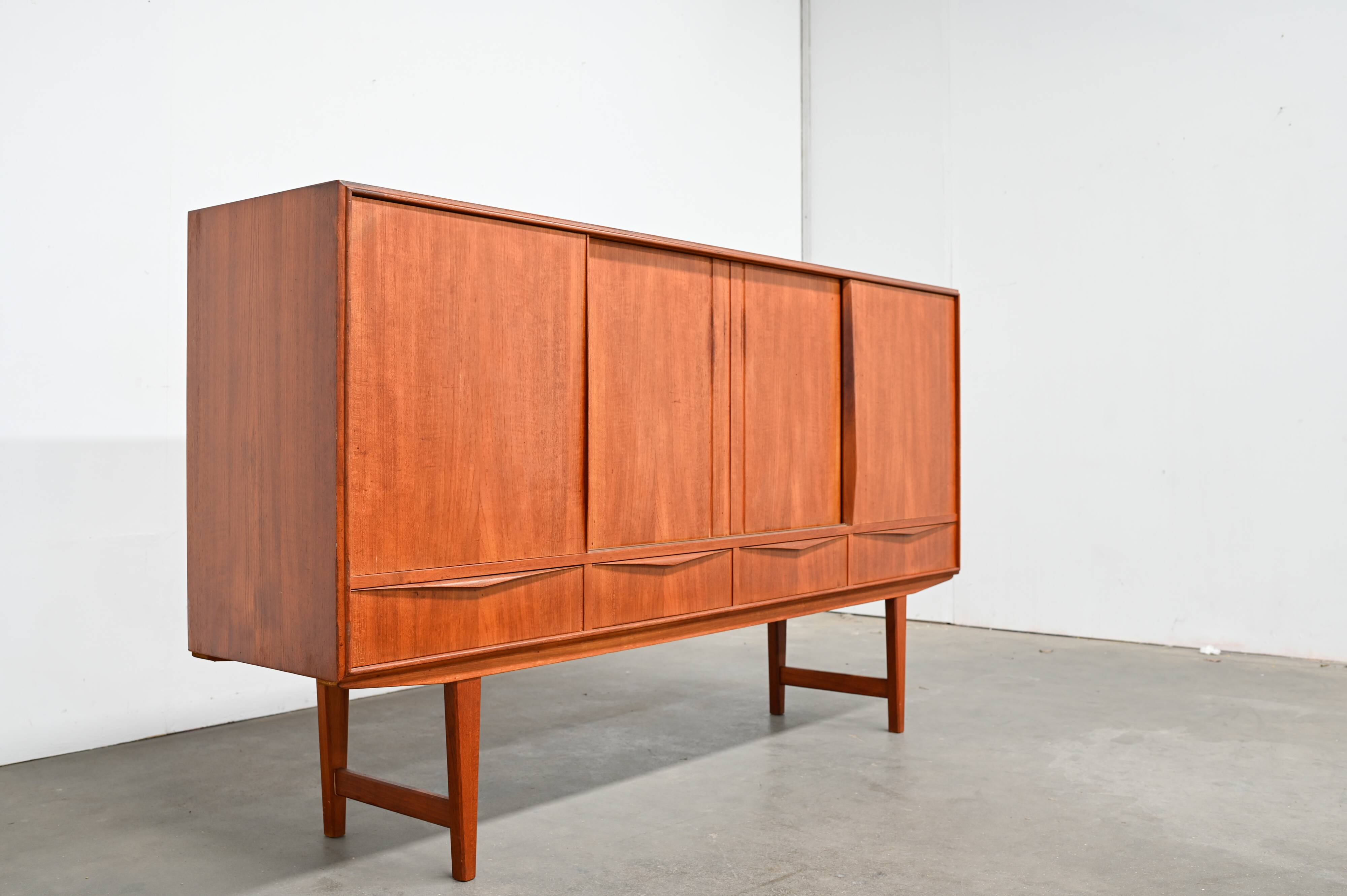 Danish teak enfilade – vintage Scandinavian sideboard 196 cm