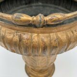 Seau en metal XIX eme rehausse d'or palmettes grande decoration